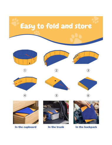 Piscina Plegable para Perros Desoxivi 160 cm Antideslizante