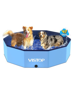 Piscina Plegable VISTOP para Perros y Niños 119 cm Azul
