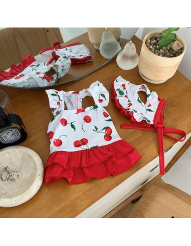 Traje de baño para perros IMDOUBLEDOU XX-Grande Cereza