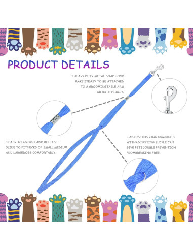3 Bucles de Aseo Ajustables CUTEABC para Perros y Gatos