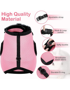 Arnés Ajustable para Conejo PETTOM Rosa XS (Pecho: 20-27 cm) 2