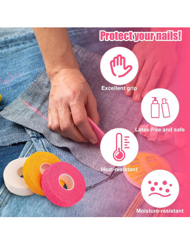 3 Rollos de Cinta Protectora para Dedos BOXOB - Algodón Autoadhesiva