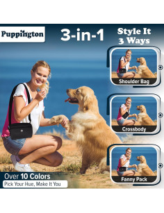 Bolsa de Paseo para Perros Puppington 3 en 1 Negro Onyx 2