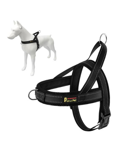 Arnés para Perros Plutus Pet Ajustable Malla Transpirable M Negro
