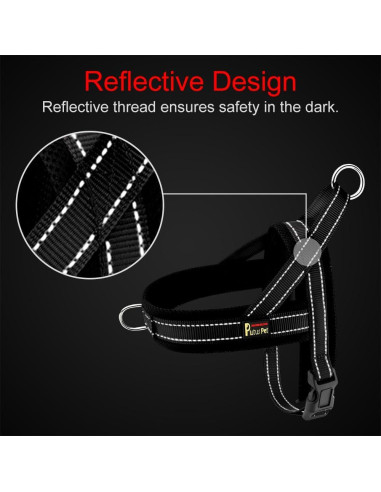 Arnés para Perros Plutus Pet Ajustable Malla Transpirable M Negro