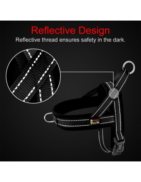 Arnés para Perros Plutus Pet Ajustable Malla Transpirable M Negro