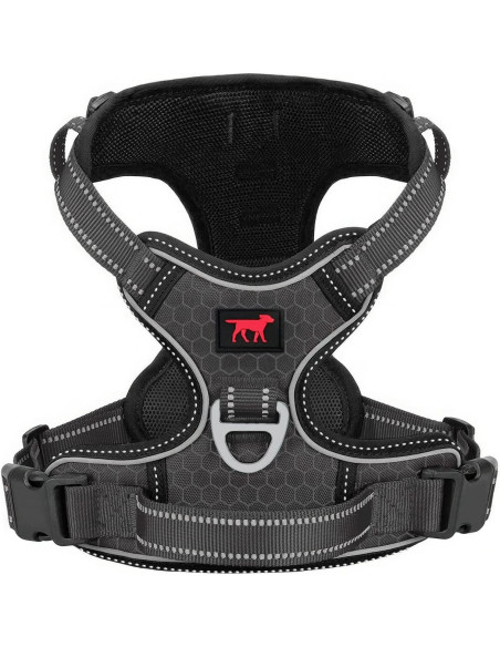 Arnés para Perros Tuff Pupper Mediano Negro Antitirones