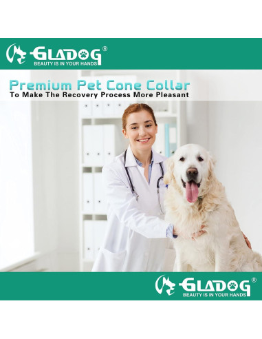 Collar de Cono Suave GLADOG 3 PCS Ajustable para Perros y Gatos