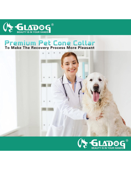 Collar de Cono Suave GLADOG 3 PCS Ajustable para Perros y Gatos