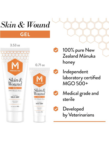 Gel Curativo Miel de Manuka Vet 20 g para Perros y Gatos
