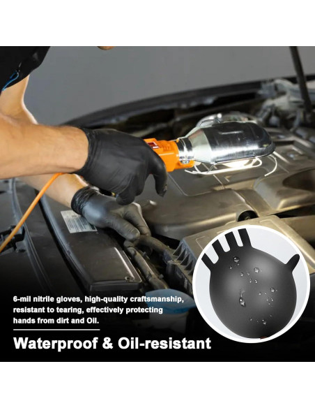 Guantes de Nitrilo Negros 100 Pcs Sin Polvo Antideslizantes