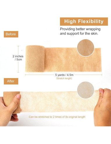 Cinta Cohesiva Autoadherente Superbe 12 Rollos 5cm x 4.5m