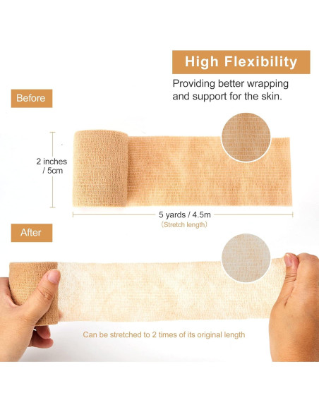 Cinta Cohesiva Autoadherente Superbe 12 Rollos 5cm x 4.5m