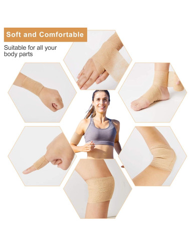 Cinta Cohesiva Autoadherente Superbe 12 Rollos 5cm x 4.5m