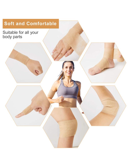 Cinta Cohesiva Autoadherente Superbe 12 Rollos 5cm x 4.5m