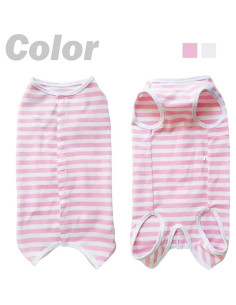 Camisa de Recuperación para Perros Kukaster XL Rayas Rosa 2