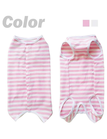Camisa de Recuperación para Perros Kukaster XL Rayas Rosa