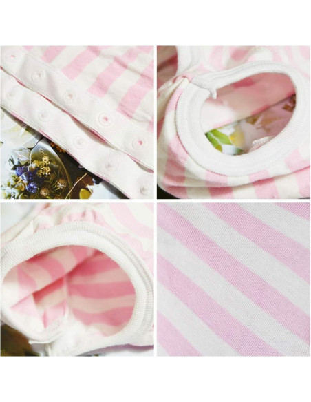 Camisa de Recuperación para Perros Kukaster XL Rayas Rosa