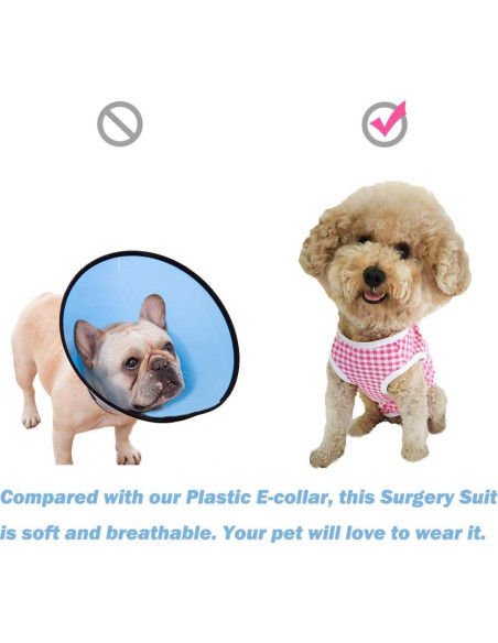 Camisa de Recuperación para Perros Kukaster XL Rayas Rosa