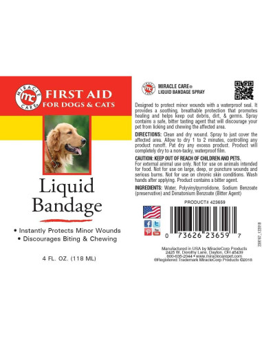 Spray de Vendaje Líquido Miracle Care 113g - Protección Suave