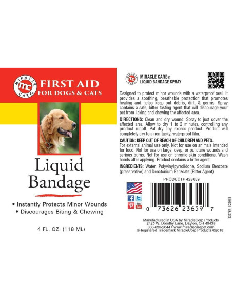 Spray de Vendaje Líquido Miracle Care 113g - Protección Suave