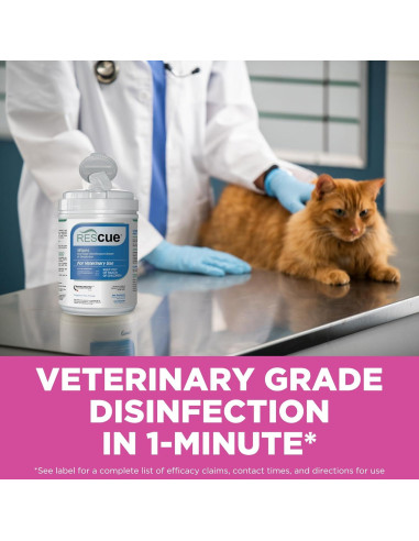 Toallitas Desinfectantes REScue para Mascotas - 160 Unidades