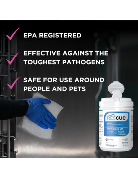 Toallitas Desinfectantes REScue para Mascotas - 160 Unidades