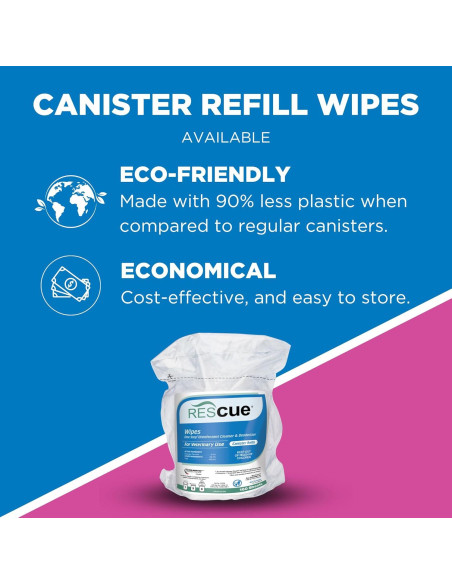 Toallitas Desinfectantes REScue para Mascotas - 160 Unidades