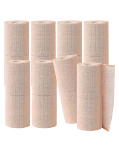 Tondiamo 8 Rollos Cinta Adhesiva Elástica Vendaje Médico 15 cm x 4,57 m