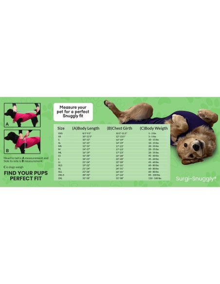 Traje de Recuperación Quirúrgica para Perros SurgiSnuggly ML