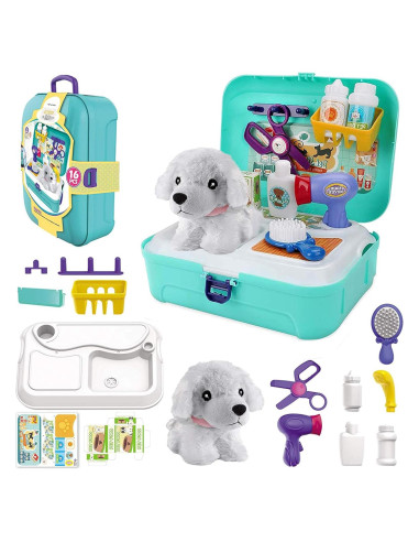 Juego de Cuidado de Mascotas TEUVO 16 Piezas Veterinario