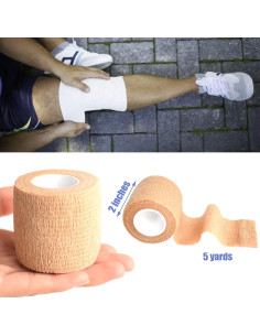 Paquete de 9 Venda Autoadhesiva 5 Yards Gondiane Color Piel 2