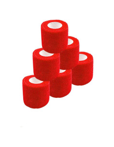 Cinta de Vendaje Autoadherente FOU 6 Paquetes 5 Yardas Rojo