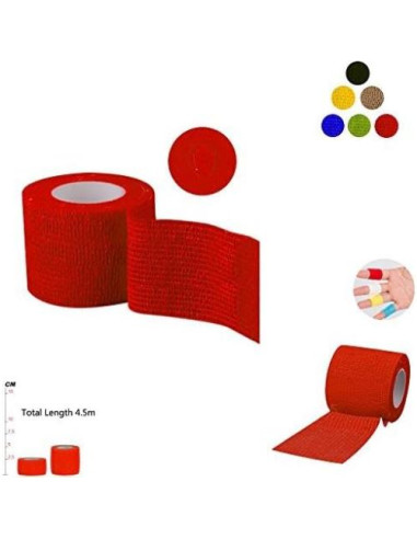 Cinta de Vendaje Autoadherente FOU 6 Paquetes 5 Yardas Rojo