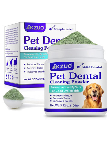 Polvo Dental KZUO para Perros y Gatos - Limpieza Efectiva