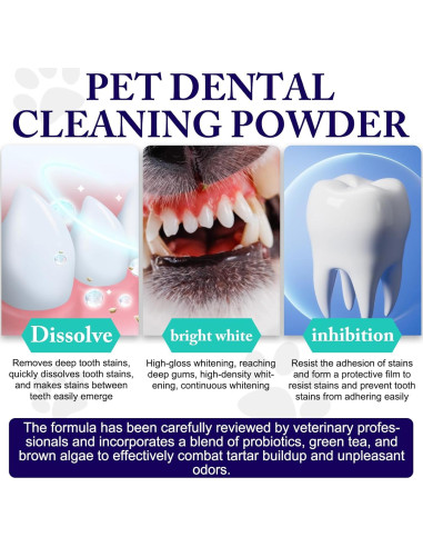 Polvo Dental KZUO para Perros y Gatos - Limpieza Efectiva