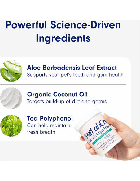 Toallitas Dentales para Dedos PetLab Co. - Higiene Oral Mascotas