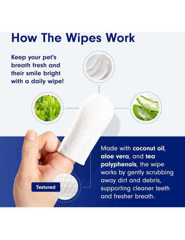 Toallitas Dentales para Dedos PetLab Co. - Higiene Oral Mascotas
