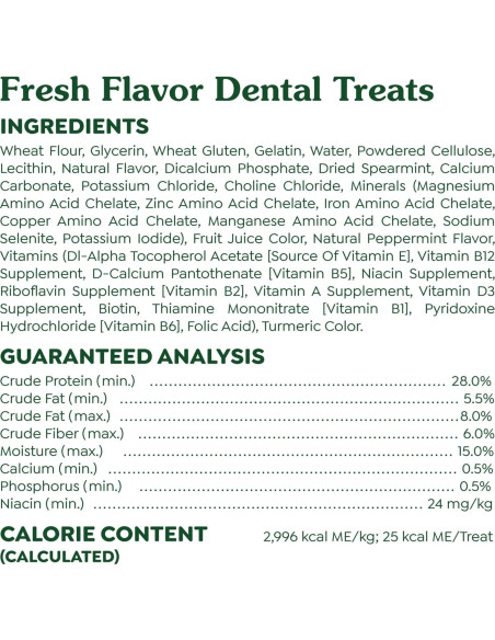 Golosinas Dentales Greenies para Perros Menta 340 g