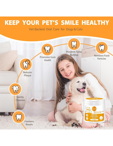 Toallitas Dentales Volmees para Perros y Gatos 50 Piezas