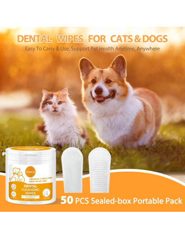 Toallitas Dentales Volmees para Perros y Gatos 50 Piezas
