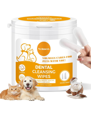 Toallitas Dentales Volmees para Perros y Gatos 50 Piezas