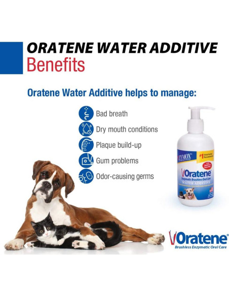 Aditivo de Agua ZYMOX Oratene para Perros y Gatos 226g