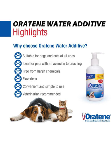Aditivo de Agua ZYMOX Oratene para Perros y Gatos 226g