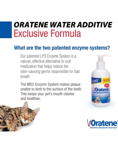 Aditivo de Agua ZYMOX Oratene para Perros y Gatos 226g
