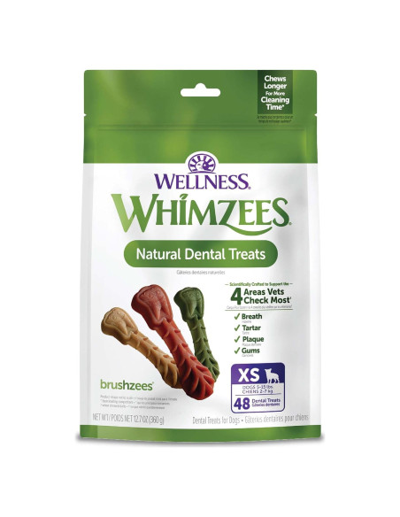 WHIMZEES Brushzees Golosinas Dentales para Perros 48 Unidades