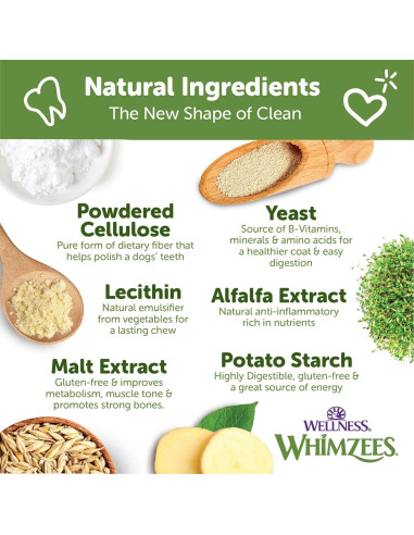 WHIMZEES Brushzees Golosinas Dentales para Perros 48 Unidades