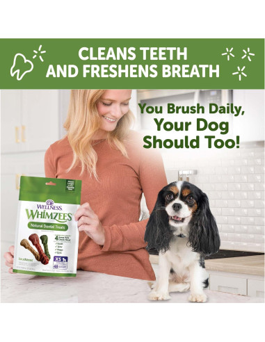 WHIMZEES Brushzees Golosinas Dentales para Perros 48 Unidades