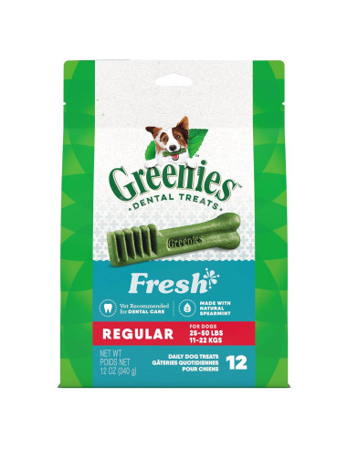 Golosinas Dentales Greenies para Perros 340g Sabor Menta