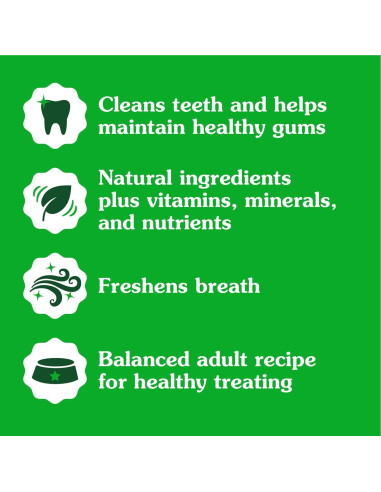 Golosinas Dentales Greenies para Perros 340g Sabor Menta